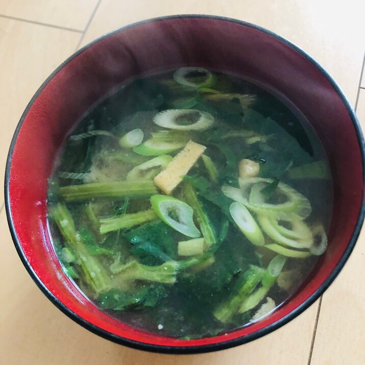 小松菜とねぎの味噌汁